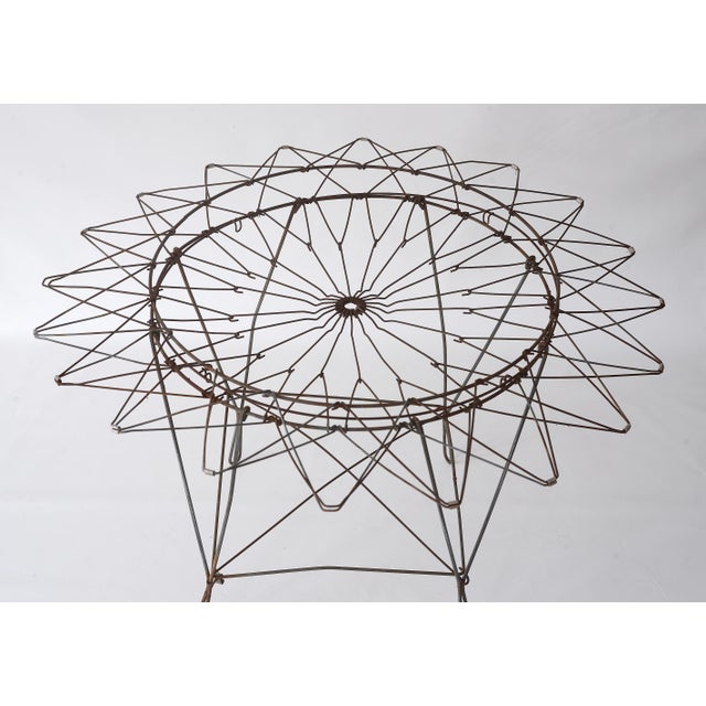 Vintage Collapsible Metal Wire Laundry Basket For Sale - Image 13 of 15