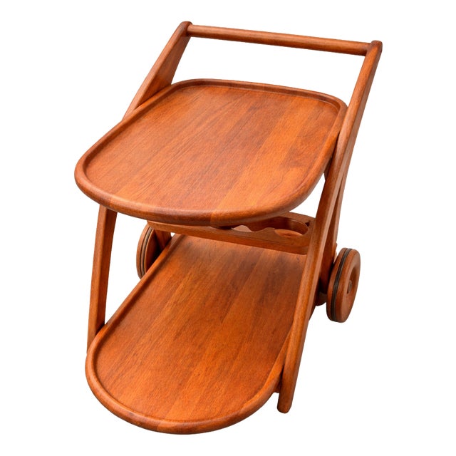 Danish Teak Serving Trolley by Kjeni Merløse, 1970s For Sale