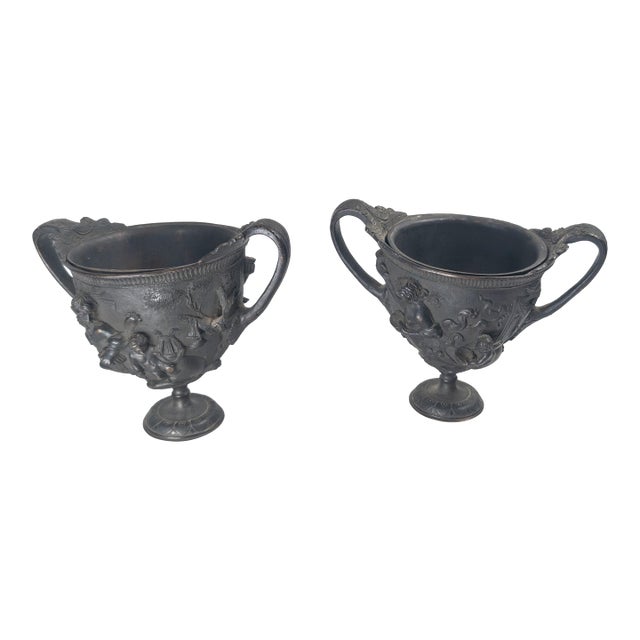 19th Century Pair of Neoclassical Grand Tour Urns With Mythological Figures For Sale
