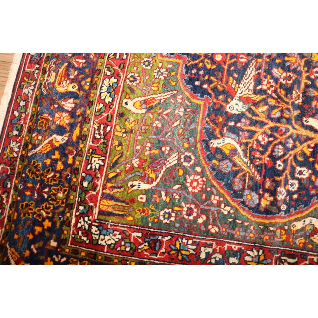 Early 20th Century Botanical Persian Pictorial Rug For Sale - Image 18 of 18