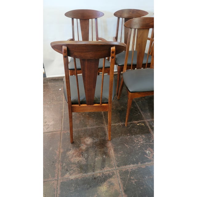 1960s Mid-Century Modern Bonnie Garrison Persimon Cat Eye Chair Set Six For Sale - Image 4 of 9
