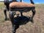 Drexel Vintage Drexel Heritage Distressed Black Queen Anne Armchair With Camel Suede Seat For Sale - Image 4 of 5