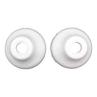 Pair of Plain White Ceramic Faucet Covers For Sale