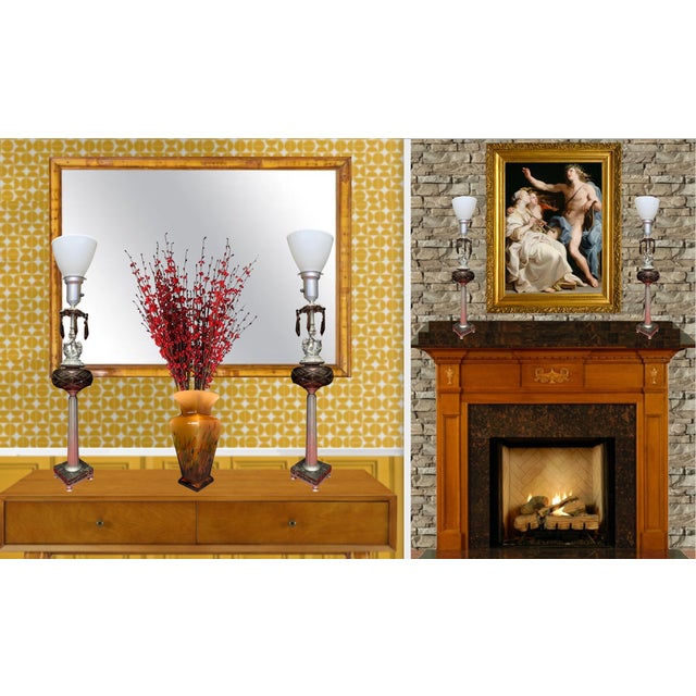 Vintage Putti Riding a Fish - Torchiere Column Lamp- a Pair For Sale - Image 11 of 12