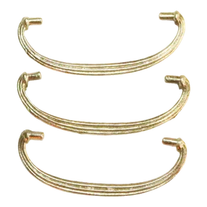 Antique Early 20th Century Brass Drawer Pull Handles - Lot of 3