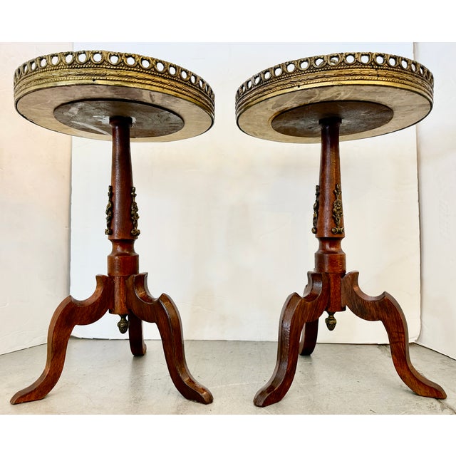 Pair of Antique French Wine Tables Louis XVI Style From 30's For Sale - Image 4 of 8