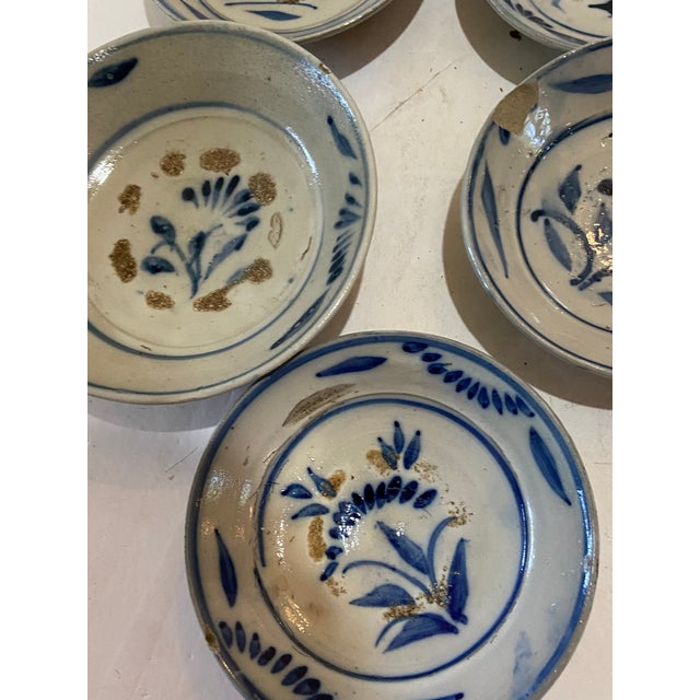 Antique Chinese Blue & White Porcelain Plates and Bowls Set of 10