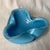 Mid-Century Modern Vintage Alfredo Barbini Turquoise Blue Bullicante Art Glass Bowl With Gold Flecks For Sale - Image 3 of 5