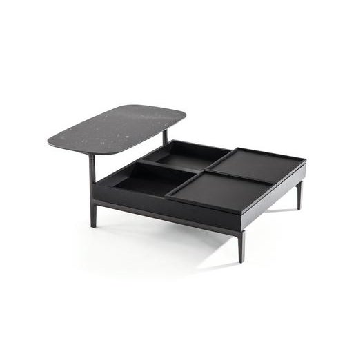 Black Volage Ex-S Coffee Table in Marble with Aluminium Base by Philippe Starck for Cassina For Sale - Image 8 of 18