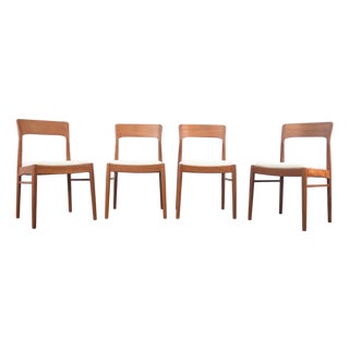 Set of Four Teak Dining Chairs Attributed to Henning Kjærnulf | Danish Modern 1960s For Sale