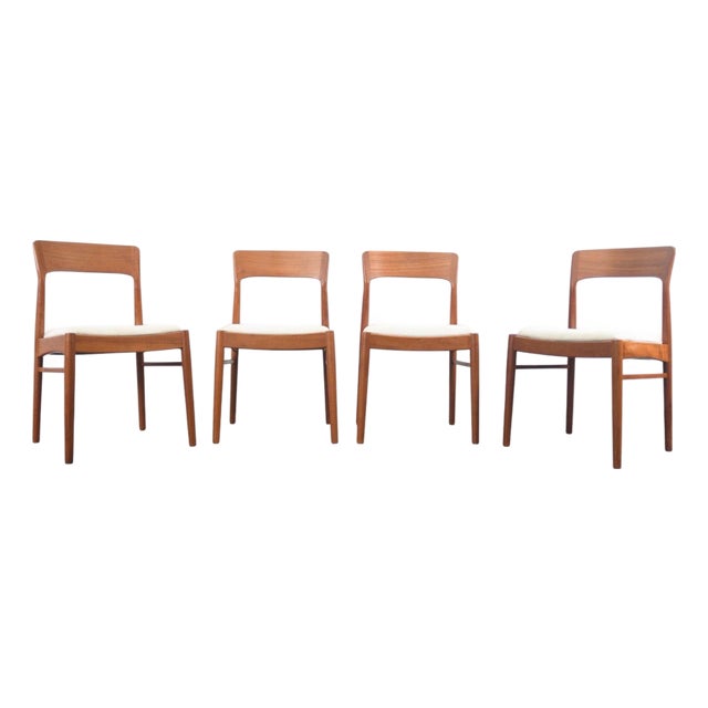 Set of Four Teak Dining Chairs Attributed to Henning Kjærnulf | Danish Modern 1960s For Sale