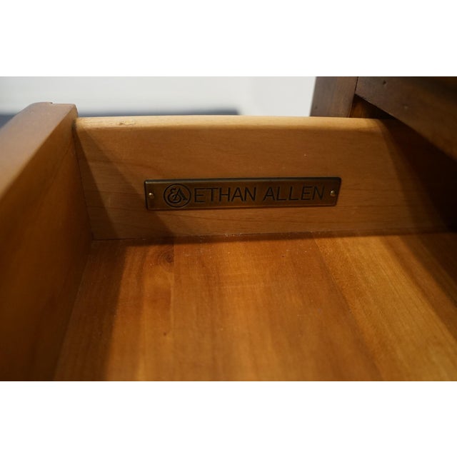 Wood Ethan Allen Newport Collection Burled Walnut 32" Two Drawer Chest W. X-Frame Base 30-5206 - 430 Henley Finish For Sale - Image 7 of 12