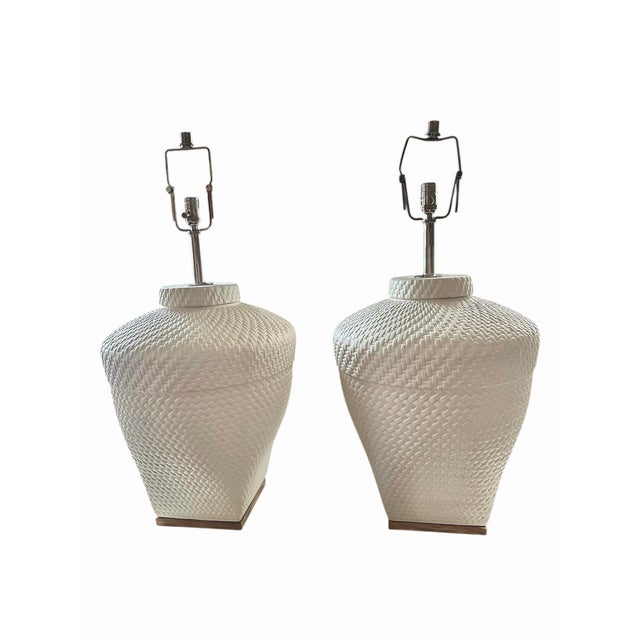 A striking and sculptural pair of Ralph Lauren table lamps, these pieces embody a refined coastal sensibility with a...