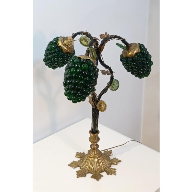 Murano Glass Grape Cluster Lamp, 1960s For Sale - Image 11 of 11