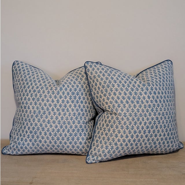 Traditional Sister Parish Burma Performance Pillows in Seaglass With Cord For Sale - Image 3 of 6