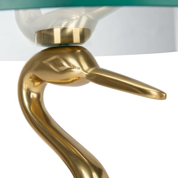 Spritely Home Tori Crane Base Accent Table - Gold/Glass For Sale - Image 4 of 8