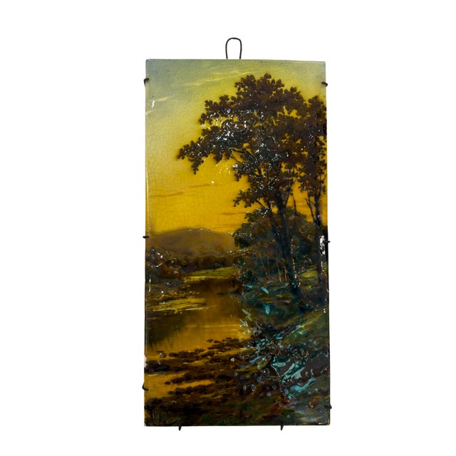 River Landscapes, 19th Century, Ceramic, Set of 2 For Sale - Image 4 of 5