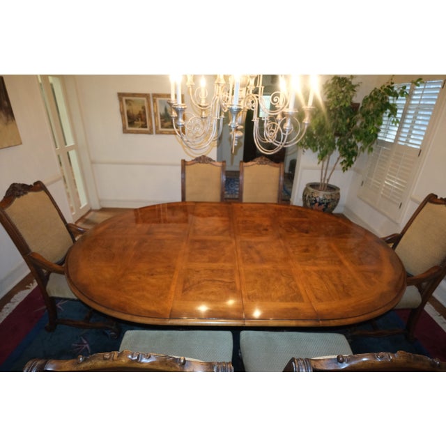 Henredon Dining Table Set Three Sizes Extensions Included Hard Wood For Sale - Image 6 of 9