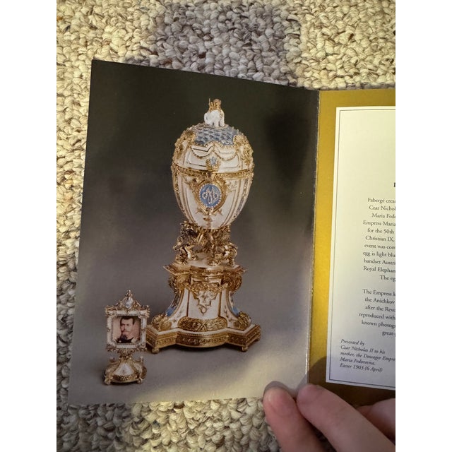 Beautiful authorized Fabergé reproduction of the Imperial Danish Jubilee Egg, complete with original velvet presentation...
