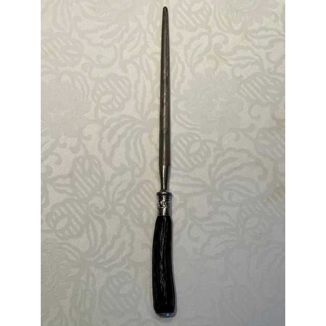 1920s Staghorn and Sterling Silver Carving Set- 3 Pieces For Sale - Image 9 of 17