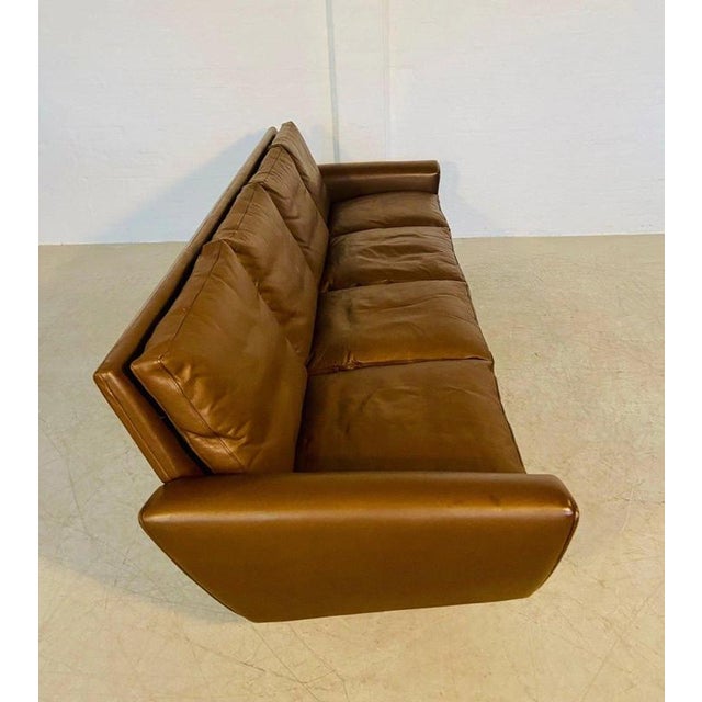 Vintage Danish Brown Leather 4-Seater Sofa by G. Thams for Vejen Polstermöbelfabrik, 1960 For Sale - Image 18 of 18