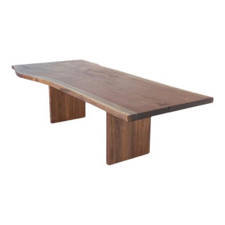 Walnut Slab Live Edge Dining Table by Petersen Antiques For Sale