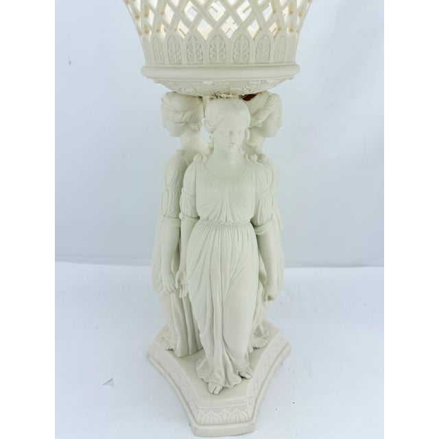 19th Century, Copeland Neoclassical Parianware "3 Graces" Centerpiece C. 1880 For Sale - Image 9 of 18