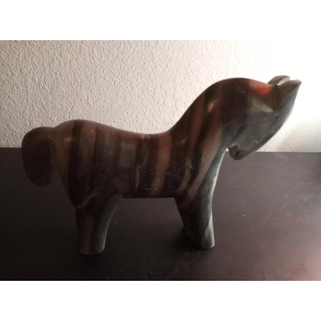 This is a STUNNING Handcarved Solid Grey Marble 8" Horse Figurine. Procured at auction BOX 24
