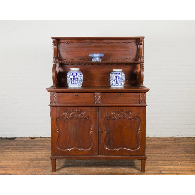 Early 20th Century Indonesian Display Cabinet with Shelves, Drawers and Doors For Sale - Image 9 of 13