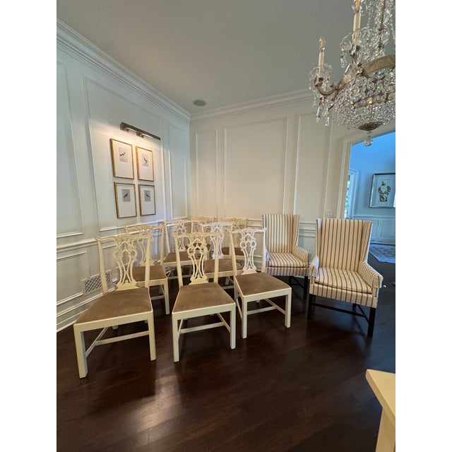 Chippendale Dining Chairs With Coordinating Host Chairs by Hickory Chair Set of 8 Side Chairs, 2 Host Chairs. For Sale - Image 15 of 17