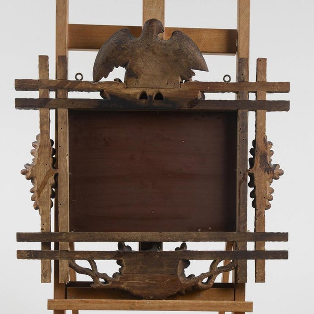 20th Century Mirror in Wood Carved with Eagle and Oak Leaves, Italy For Sale - Image 4 of 9