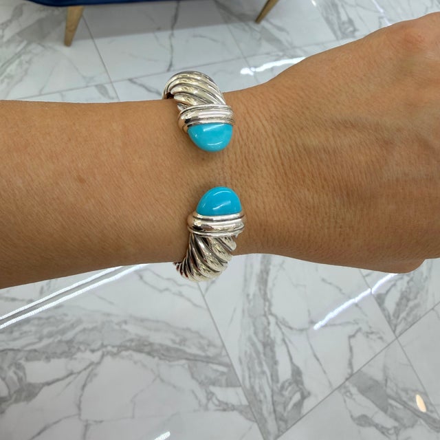 Brand: David Yurman Gender: Ladies Metal Type: 925 Silver Length: 6.50 inches Width: 15.00 mm Weight: 44.90 grams Ladies...