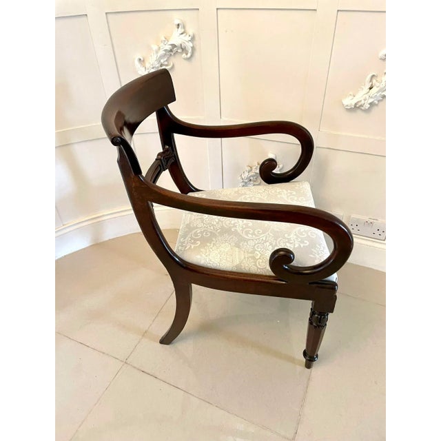 Hollywood Regency Antique Regency Mahogany Desk Chair For Sale - Image 3 of 13