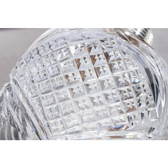 Stunning Edwardian Antique Cut Crystal Perfume Cologne Bottle Sterling Silver Lid Antique Luxury Home Vanity Dressing Table Décor For Sale - Image 13 of 16