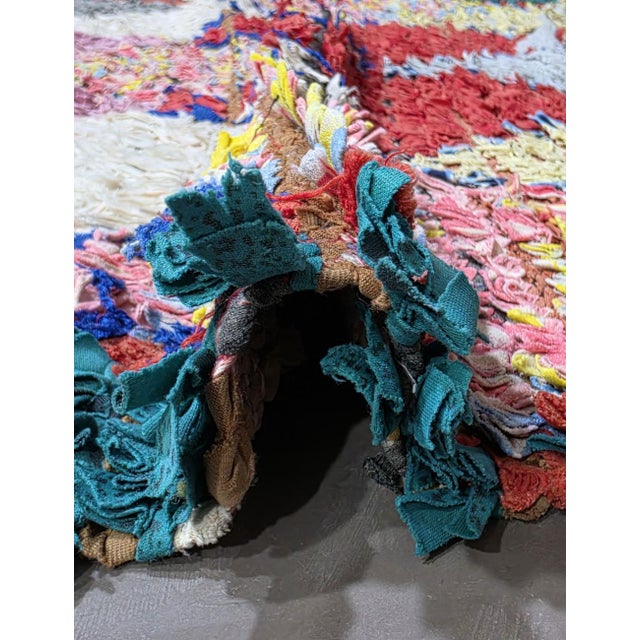 Colorful Moroccan Boucherouite Rug - 8.5 X 3.4 Ft For Sale - Image 4 of 6