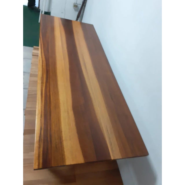 Vintage Solid Walnut Dining Table For Sale - Image 4 of 8