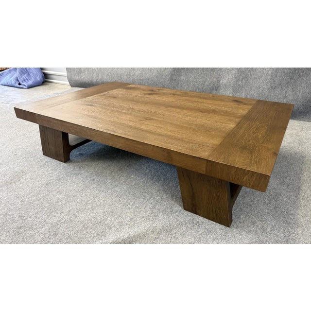 Restoration Hardware Restoration Hardware Davos Oak Rectangular Coffee Table For Sale - Image 4 of 12