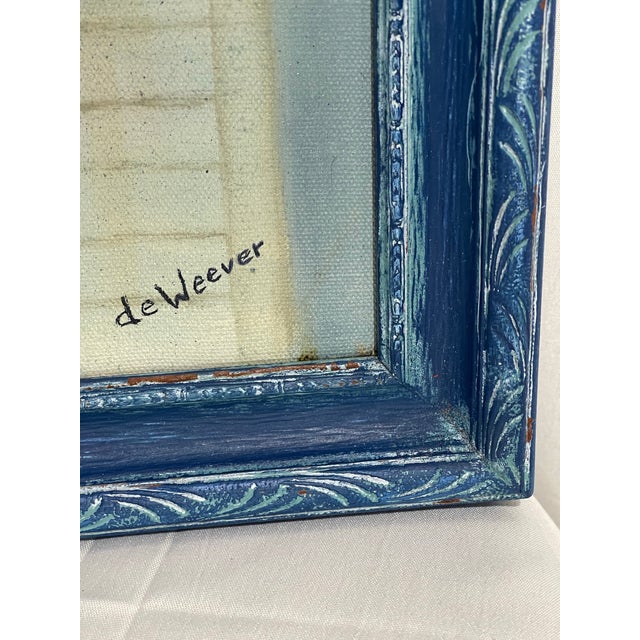 Figurative Vintage Naïve Figurative Painting of Woman With Umbrella For Sale - Image 3 of 11