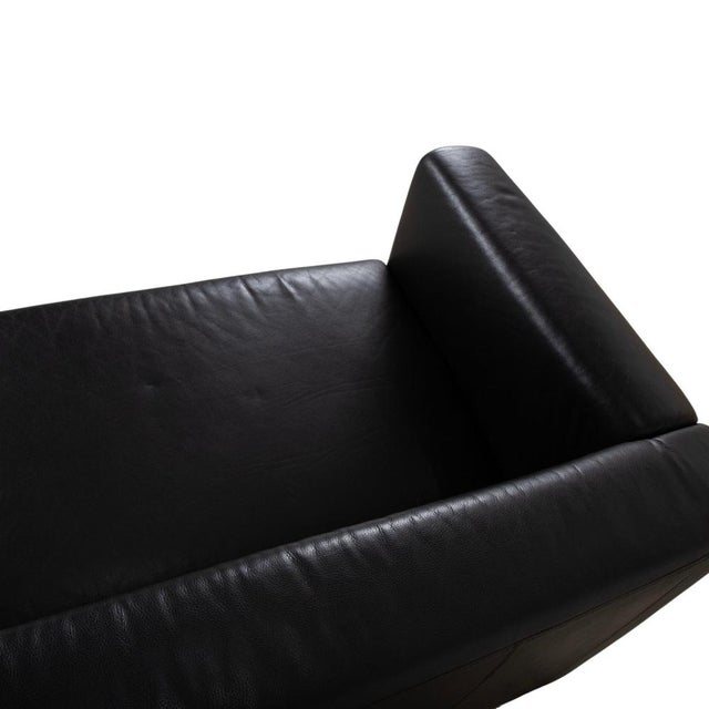 Visavis Leather Three-Seater Black Sofa by Brühl For Sale - Image 6 of 13