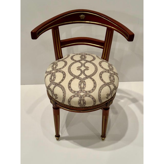 Rare Empire Mahogany and Brass Inlaid Chair For Sale - Image 9 of 11