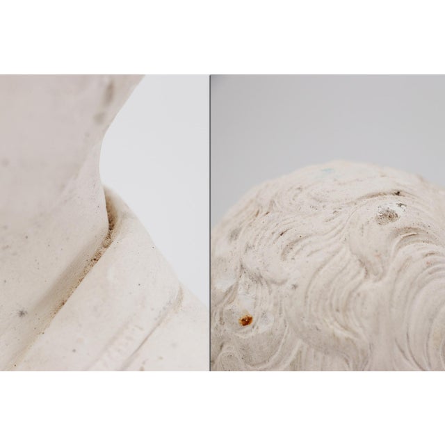 1950s Small Bust of Young Boy, Plaster, French For Sale - Image 11 of 12