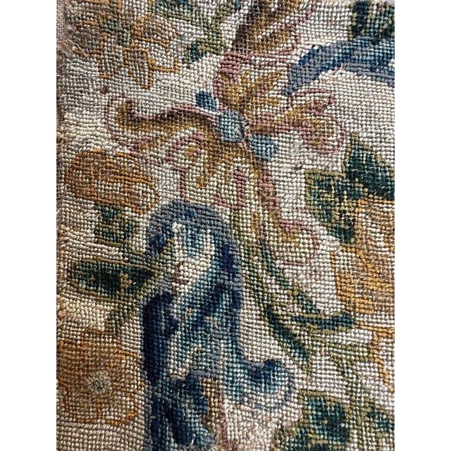 Blue 18th Century French Needlepoint Fragment Tapestry For Sale - Image 8 of 18