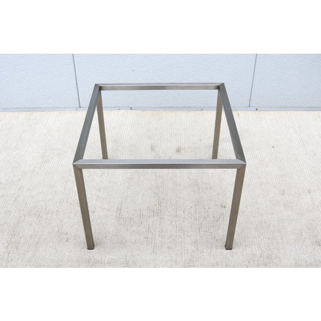 Parsons Style Square Occasional Table Concrete Top and Stainless Steel Base For Sale - Image 18 of 18