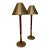 Ralph Lauren Brass and Leather Candlestick Buffet Lamps - Pair For Sale