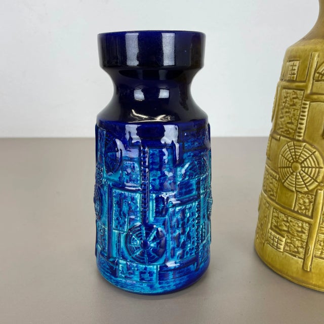 1970s Fat Lava Op Art Pottery Vases from BAY Ceramics, Germany, 1970s, Set of 2 For Sale - Image 5 of 18