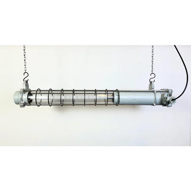 Grey Industrial Hanging Tube Light from Elektrosvit, 1980s For Sale - Image 12 of 18