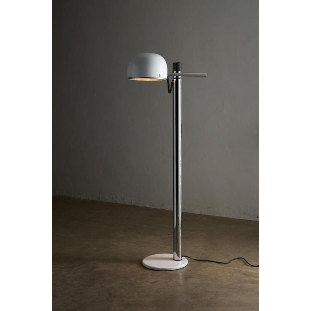 Metalarte White Floor Lamp attributed to Enrique Franch for Metalarte, 1970s For Sale - Image 4 of 13