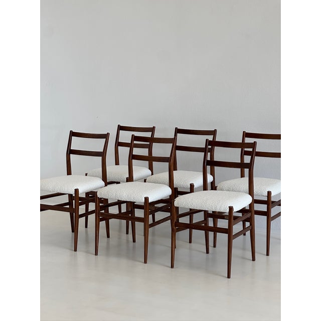 Brown Leggera Dining Chairs by Gio Ponti for Cassina, 1950s, Set of 6 For Sale - Image 8 of 15