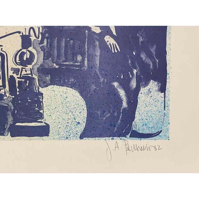 Brutalist 1982 Joseph Pecsenke Faust Opera Lithograph For Sale - Image 3 of 4