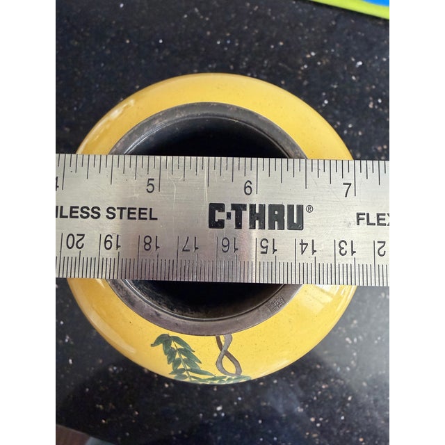 Late 18th Century Late 18th Century Shezaburo Goto Japanese Meiji Period Yellow Vase W/Wisteria Signed For Sale - Image 5 of 7